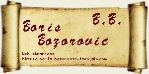 Boris Božorović vizit kartica
